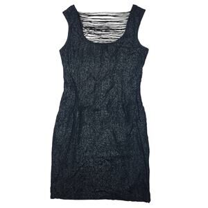 Vintage Y2K Wet Seal Black Floral Lace Mini Dress Open String Back Medium